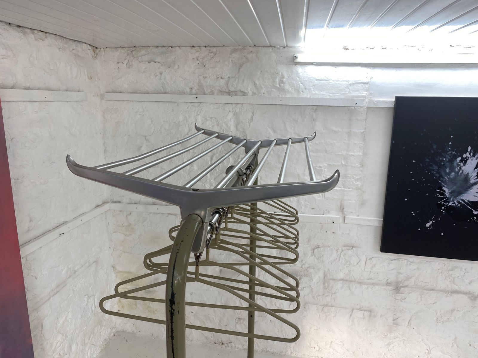 Mid Century Stand Clothes Rail Original By R W Bamforth & Co. Untouched Enamel photo vinterior