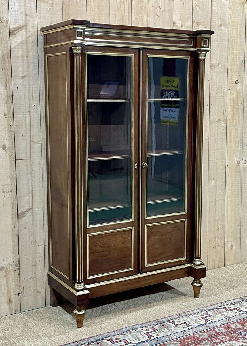 Napoleon III Library In Mahogany And Brass Net photo Furniture