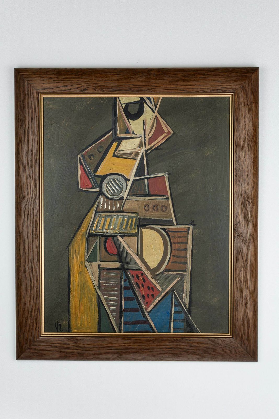 Cubist Instrumentalist' By V.R. (Circa 1940s   50s) Original Oil On Board. School Of Berlin photo furniture