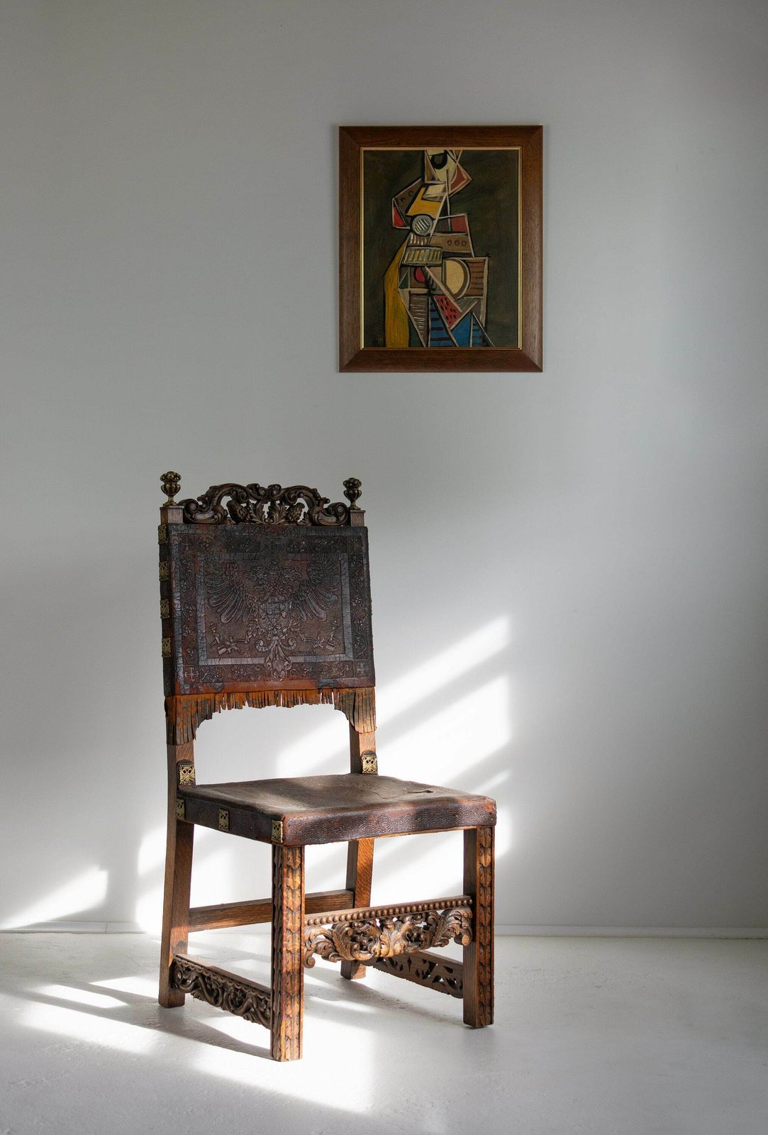 photo for sale Cubist Instrumentalist' By V.R. (Circa 1940s   50s) Original Oil On Board. School Of Berlin