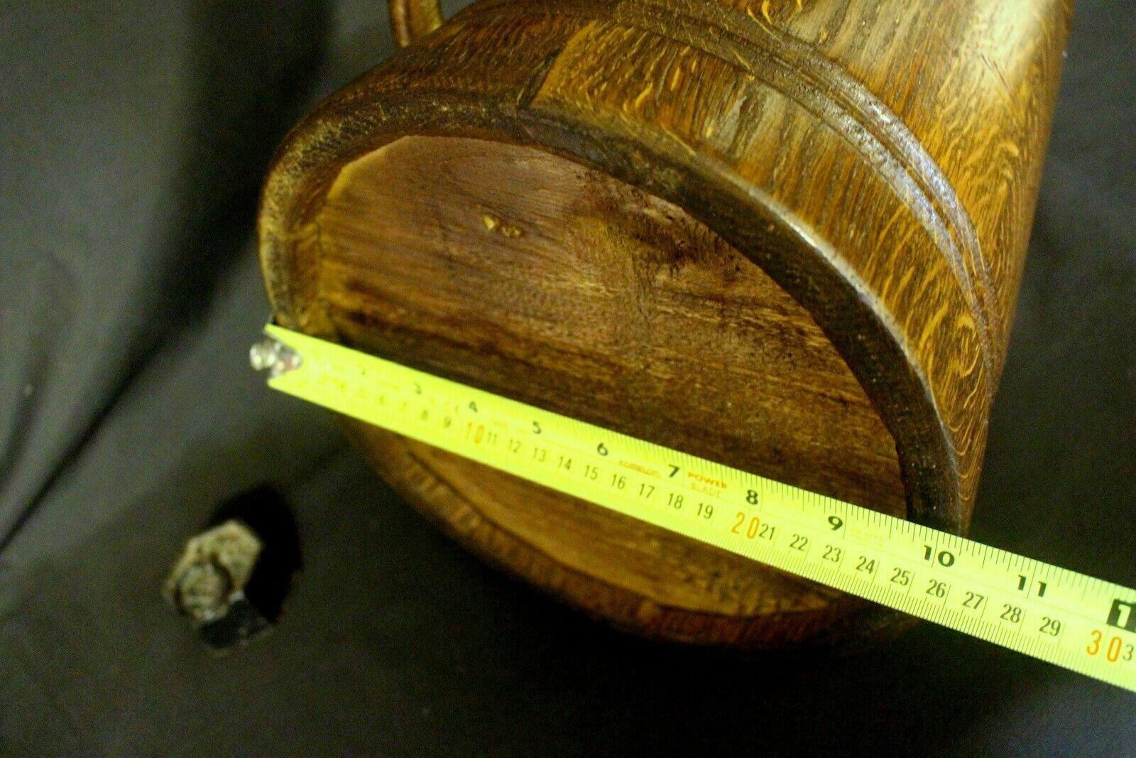 photo furniture Antique Scandinavian Oak Umbrella Stick Holder Large Wooden Jug C