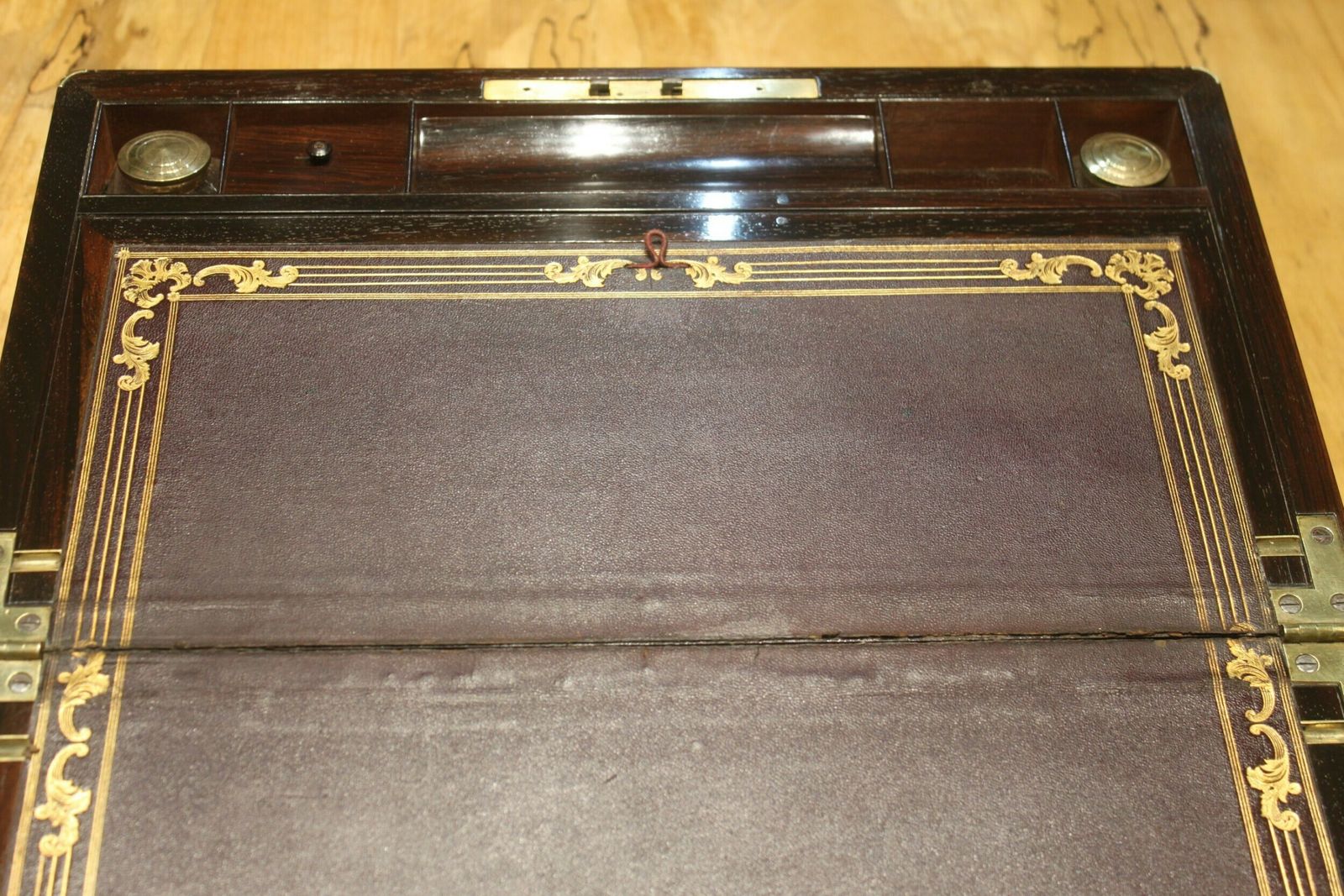 19th Century Rosewood And Brass Inlaid Writing Slope photo vintage