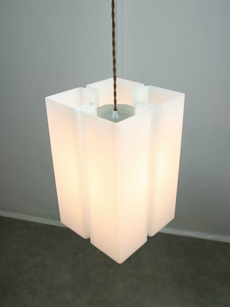Vintage Italian Acrylic Glass Tower Pendant Lamp photo Lighting