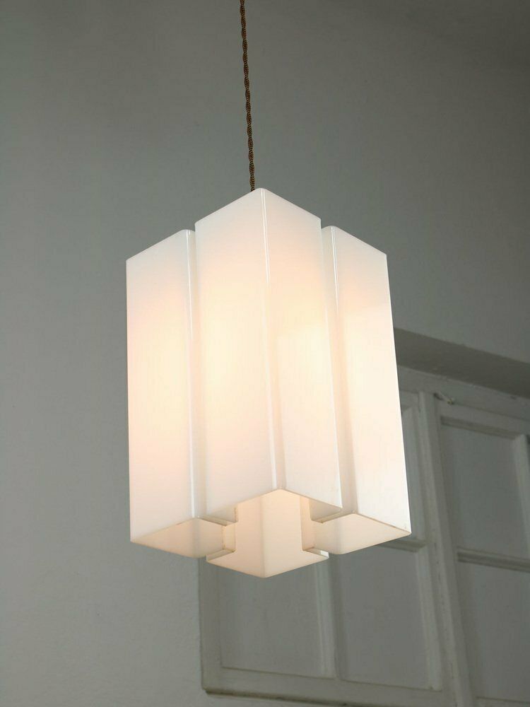 photo for sale Vintage Italian Acrylic Glass Tower Pendant Lamp