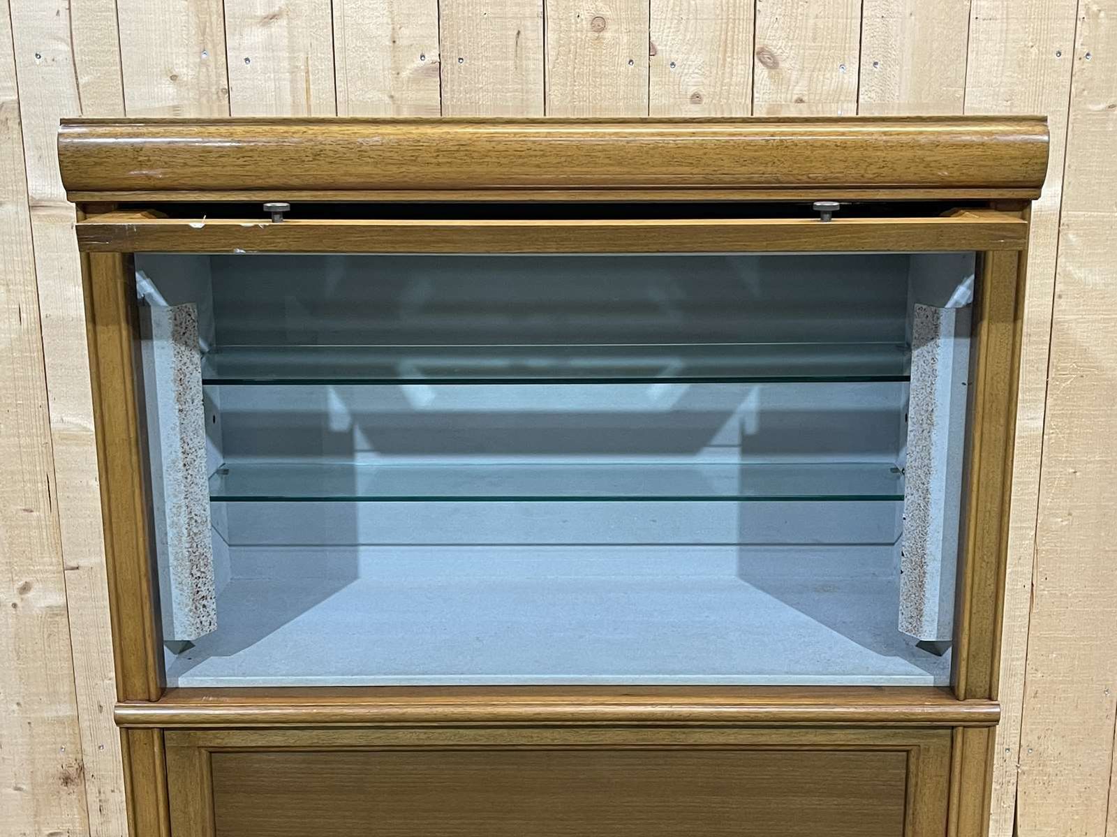 Walnut And Oak Showcase From Md, 1960s photo vintage