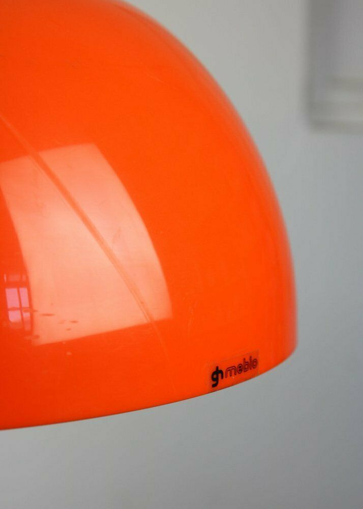 Space Age Orange Faro Pendant Lamp By Luigi Massoni For Guzzini, 1960s photo vintage