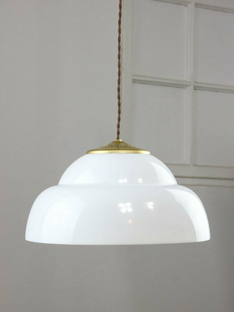 Mid Century Italian Brass And Acrylic Glass Pendant Lamp