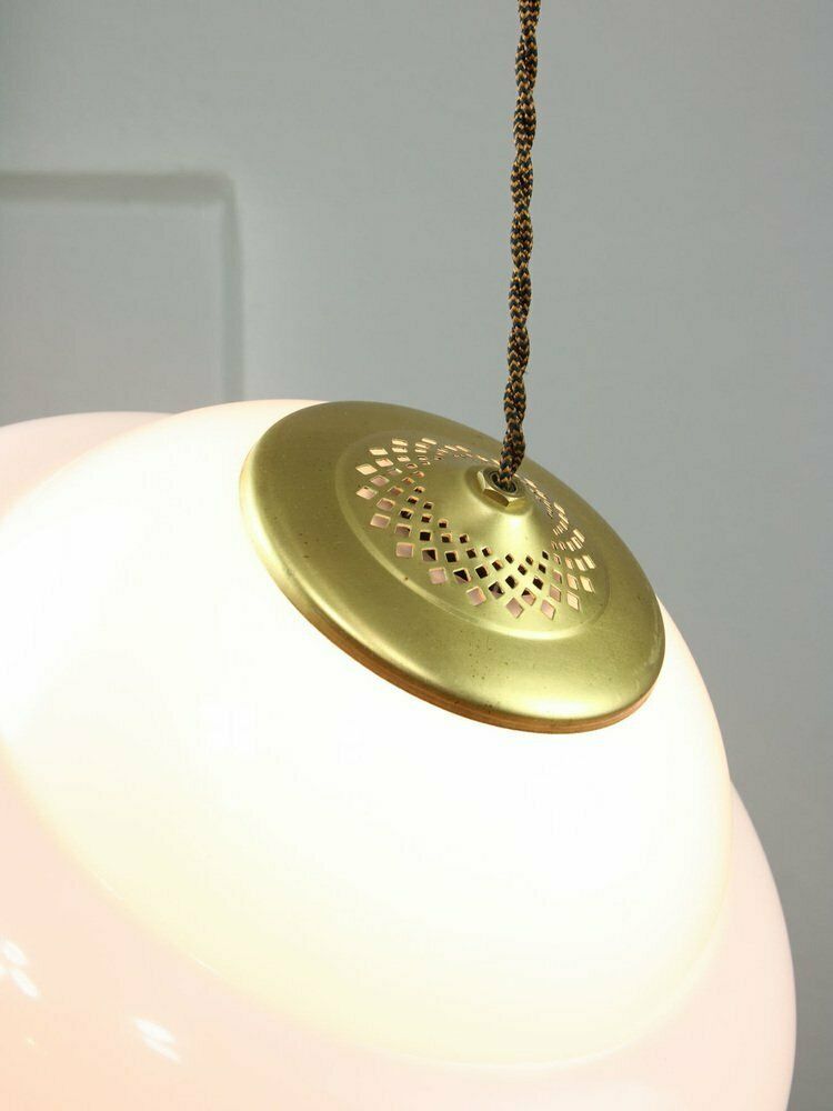 Mid Century Italian Brass And Acrylic Glass Pendant Lamp photo 738.0