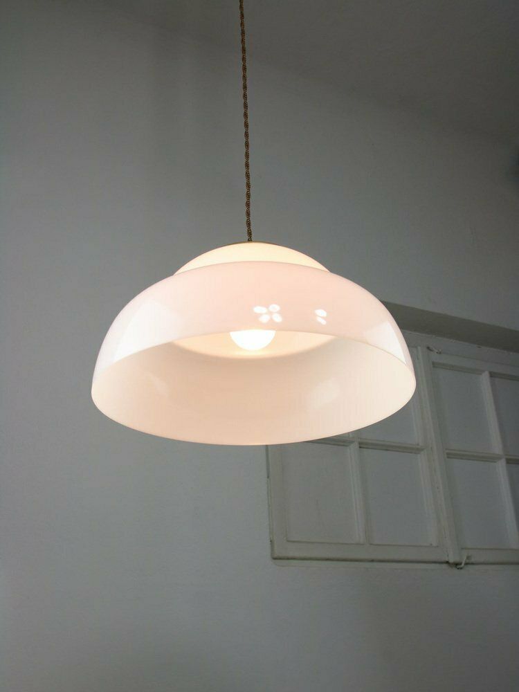 Mid Century Italian Brass And Acrylic Glass Pendant Lamp photo vinterior