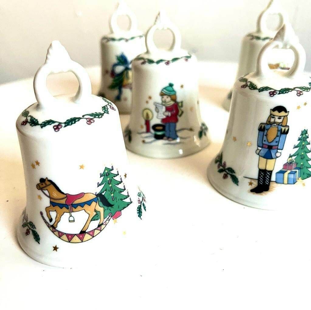 A Set Of 4 Christmas German Porcelain Christmas Bells/ Kaiser photo buy