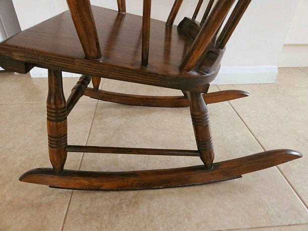 299.0 Beautiful 1950's Oak Rocking Chair photo