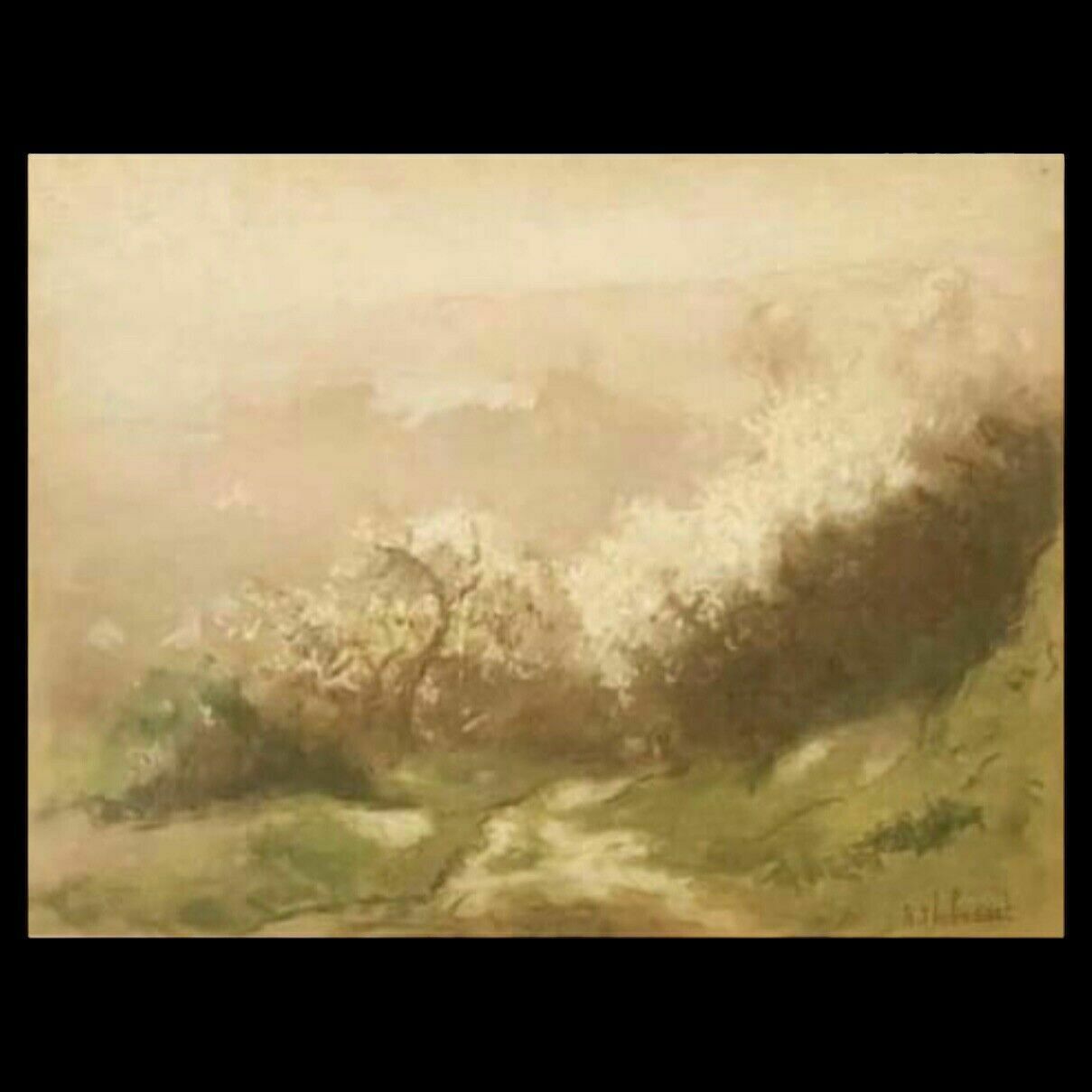 Raymond Thibesart (1874 1968), French Impressionist Landscape, Pastel photo for sale
