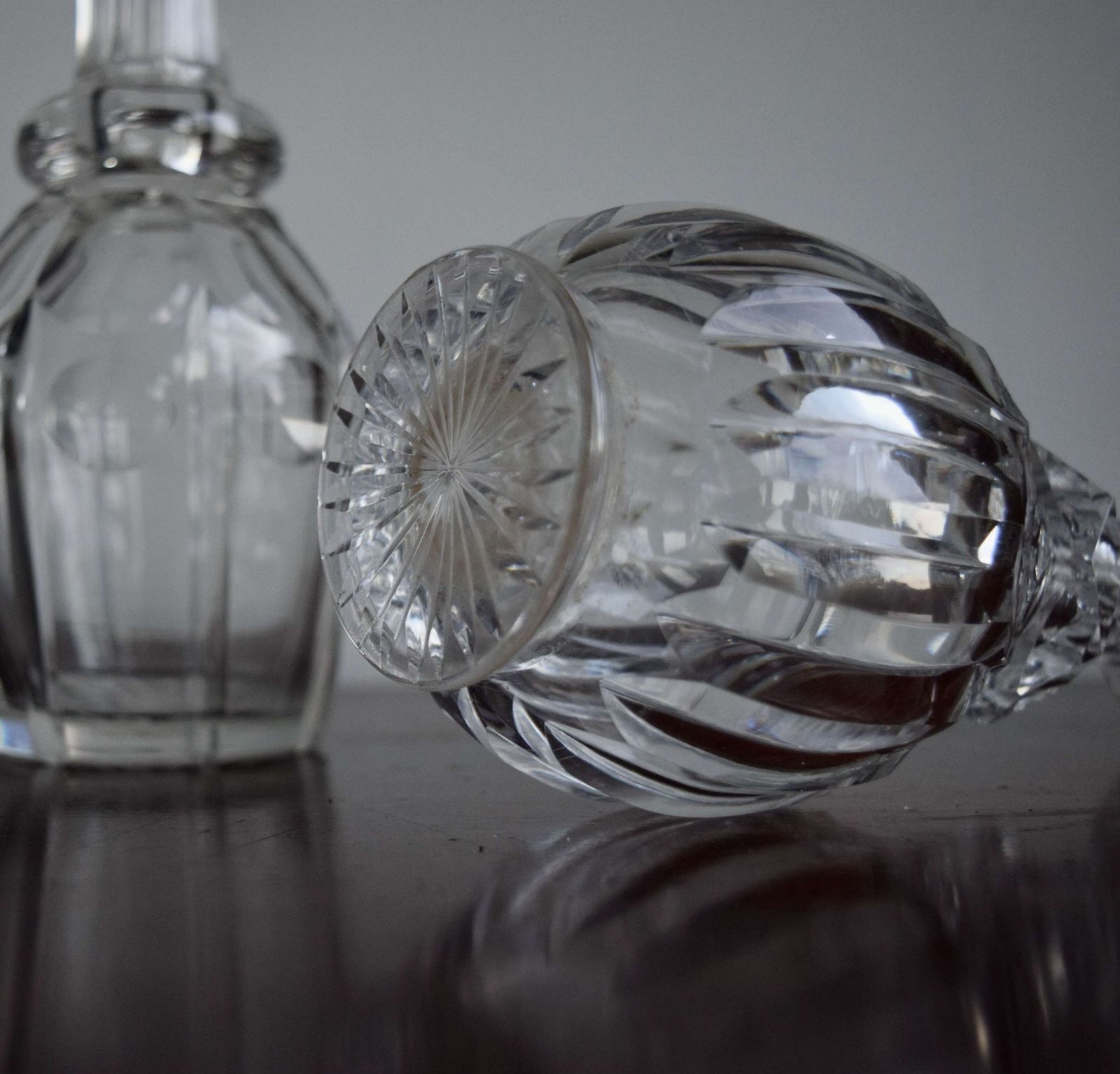 2 French Miniature Decanters Belle Epoque C1900 photo vinterior
