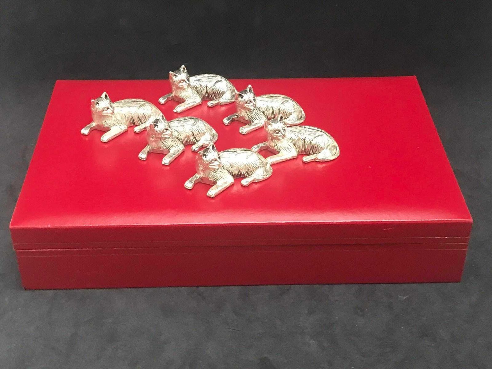 photo furniture Mark Seat Place Card Cats Table French Vintage Name Card Name Card Slot, Name Card Holder, Cutlery Rests, French 1960s Animal Lover Gift