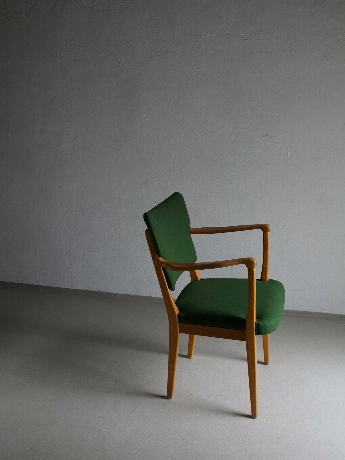 Green Beech Wood Armchair | Nordiska Kompaniet | Sweden | Vintage photo for sale
