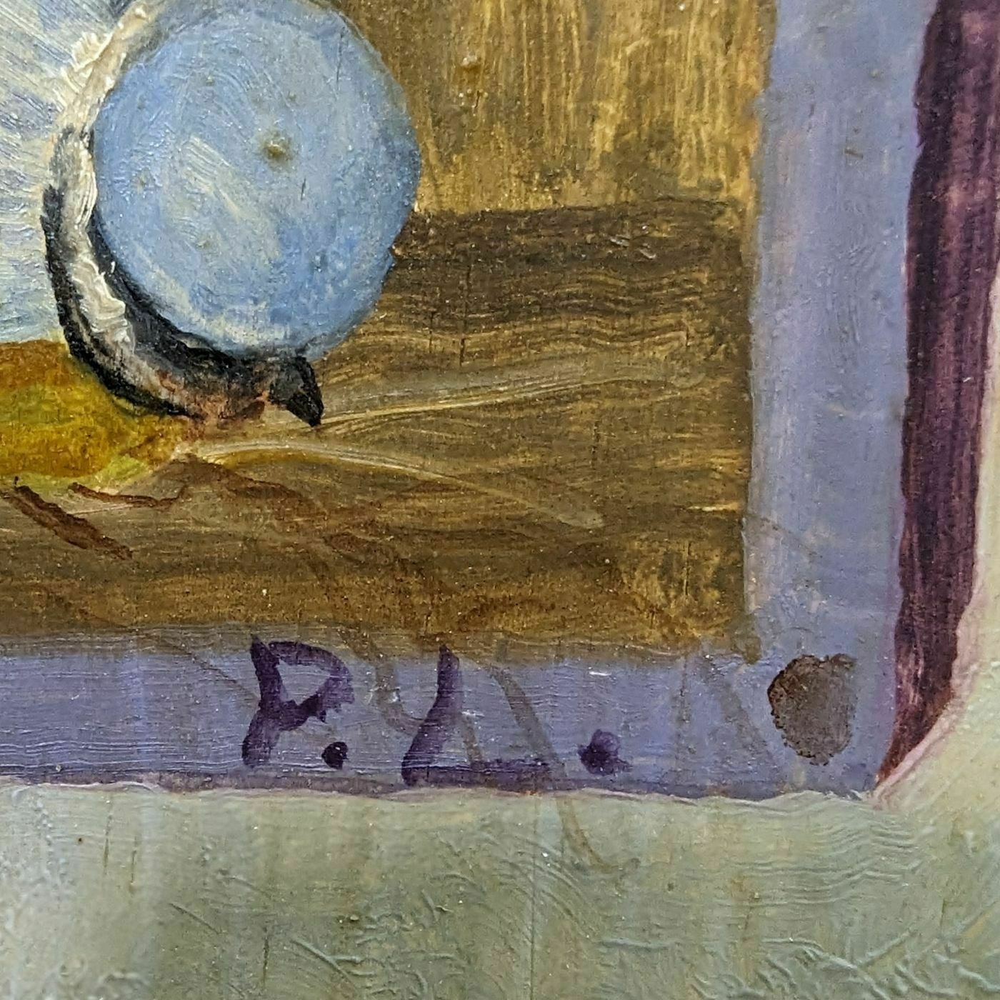 Blue Tit Animal Painting French School Philippe Lazare 20th Century photo 217.0