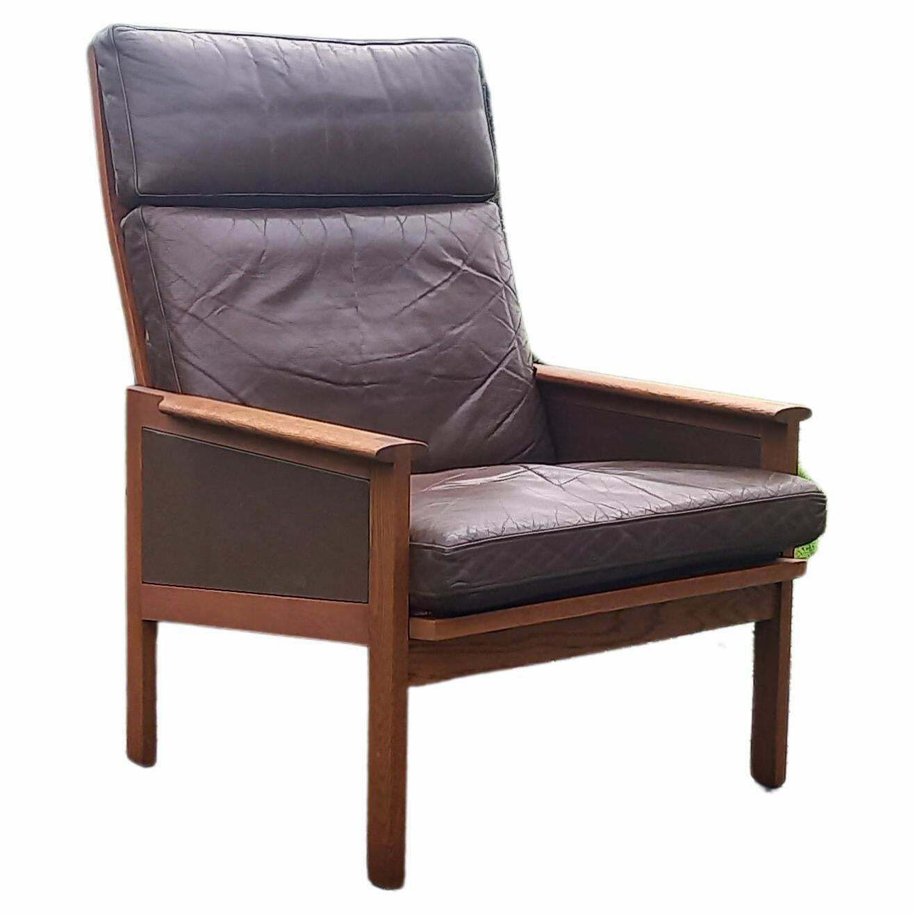 Leather Lounge Chair By Illum Wikkelsø For Eilersen, 1960s