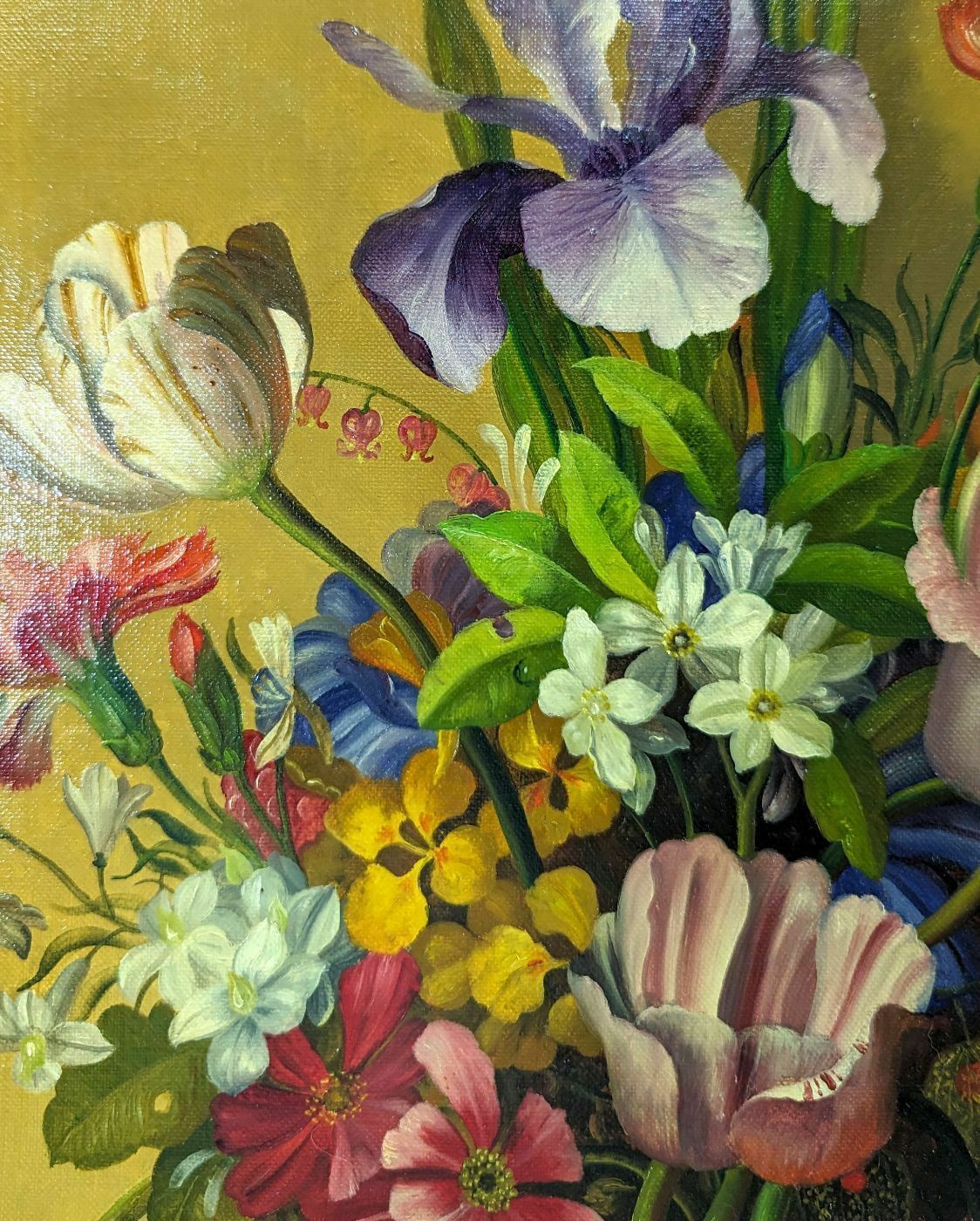 Still Life With Tulips And Japanese Irises French School Philippe Lazare 20th Century photo for sale