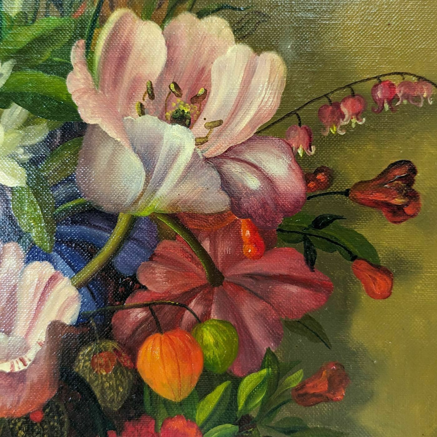 Still Life With Tulips And Japanese Irises French School Philippe Lazare 20th Century photo 487.0