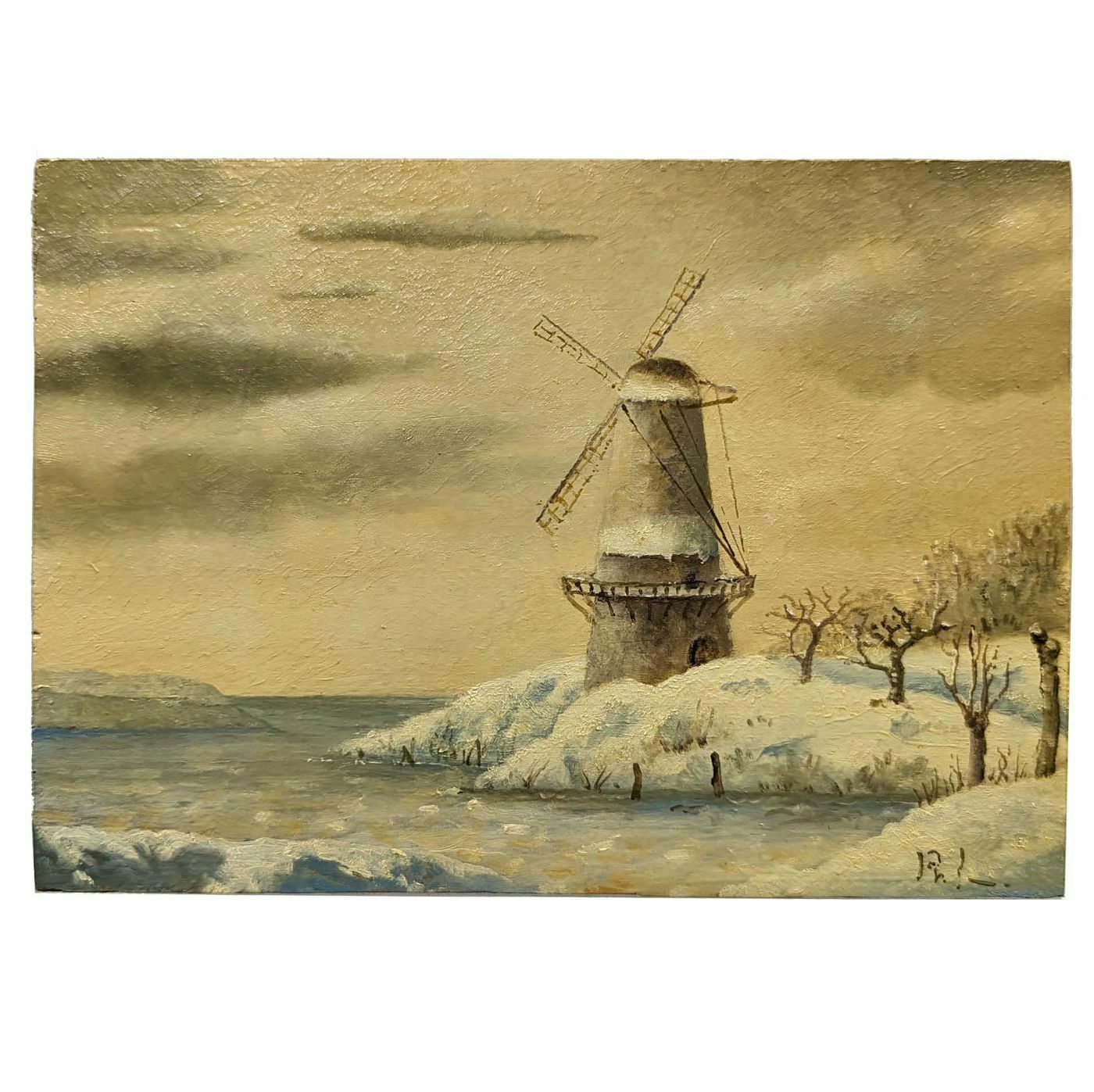 French School Landscape At The Windmill By Philippe Lazare 20th Century