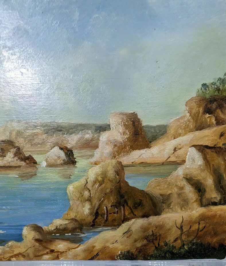 Marine Landscape And Fisherman's Boat French School Philippe Lazare 20th Century photo vintage
