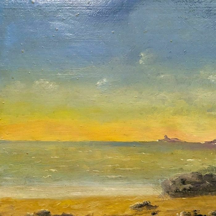 Seaside Landscape Twilight French School Philippe Lazare 20th Century photo furniture