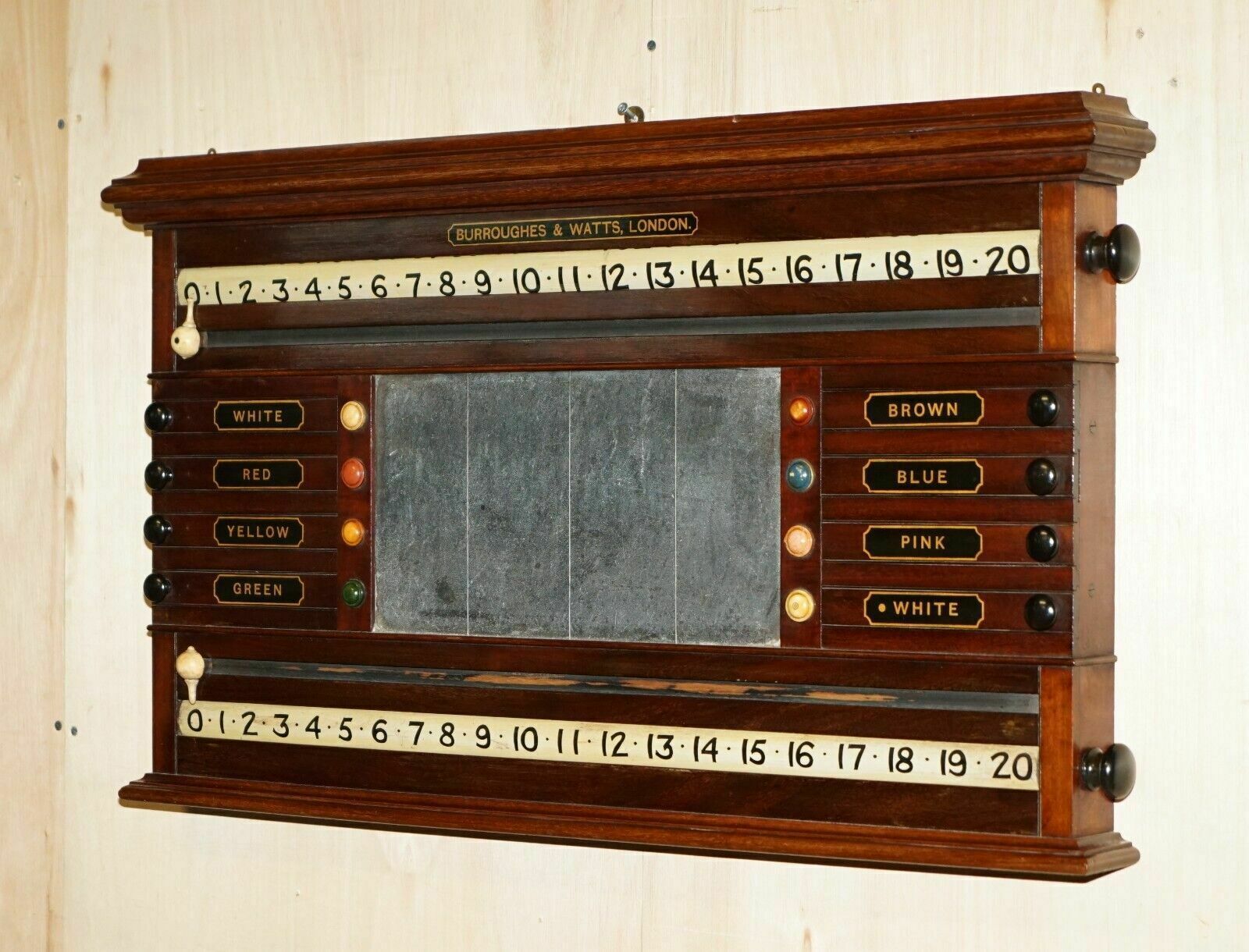 Fully Restored Antique Victorian Burroughes & Watts London Snooker Scoreboard photo furniture