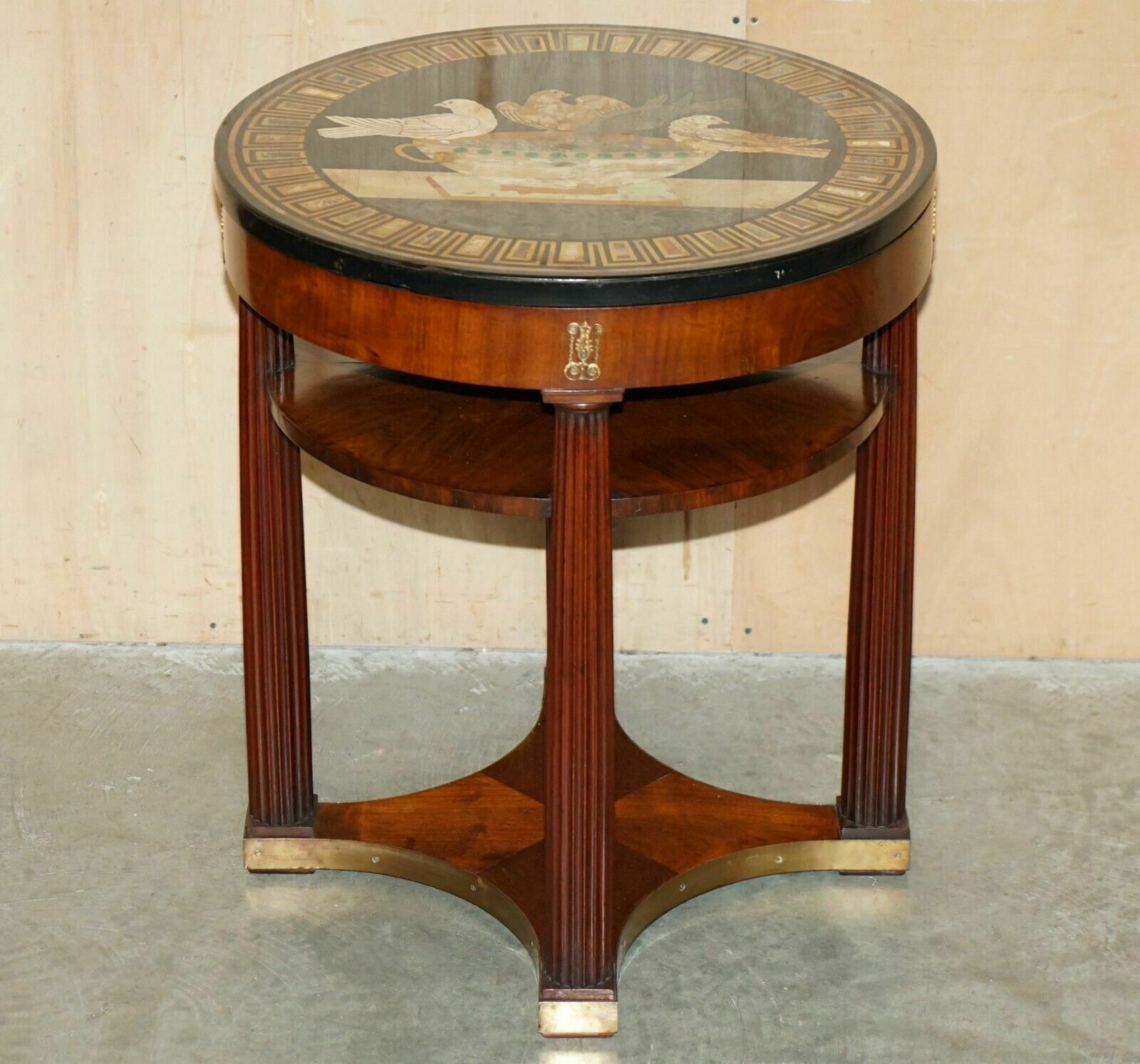 Important Antique Grand Tour Pietra Dura Birds Specimen Marble Centre Table photo furniture