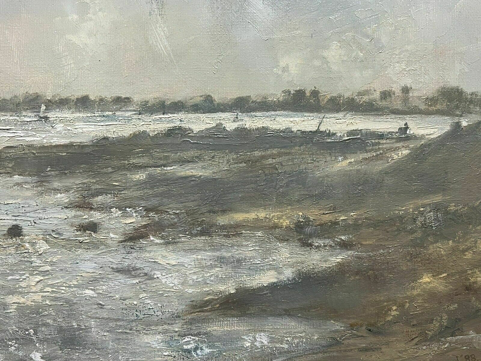 Contemporary Art British School Jill Grinstead Coastal Scene Oil Painting photo buy