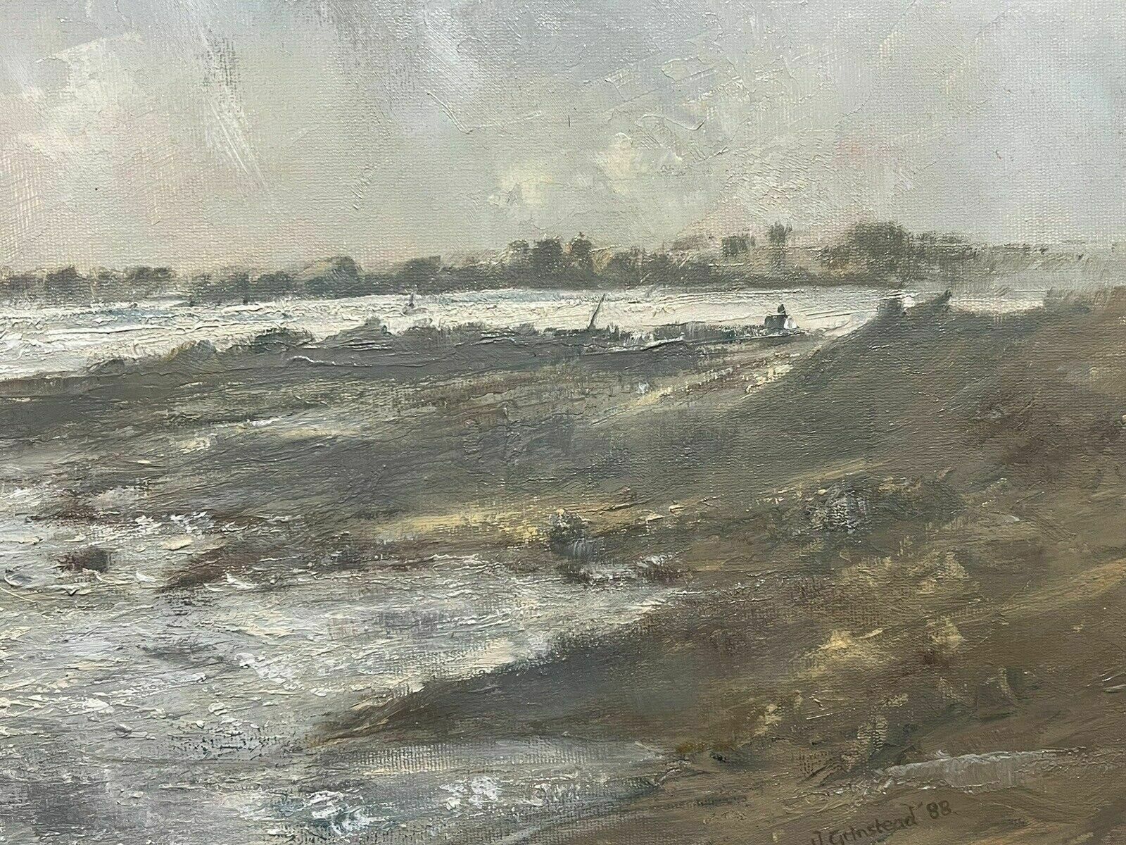 photo furniture Contemporary Art British School Jill Grinstead Coastal Scene Oil Painting