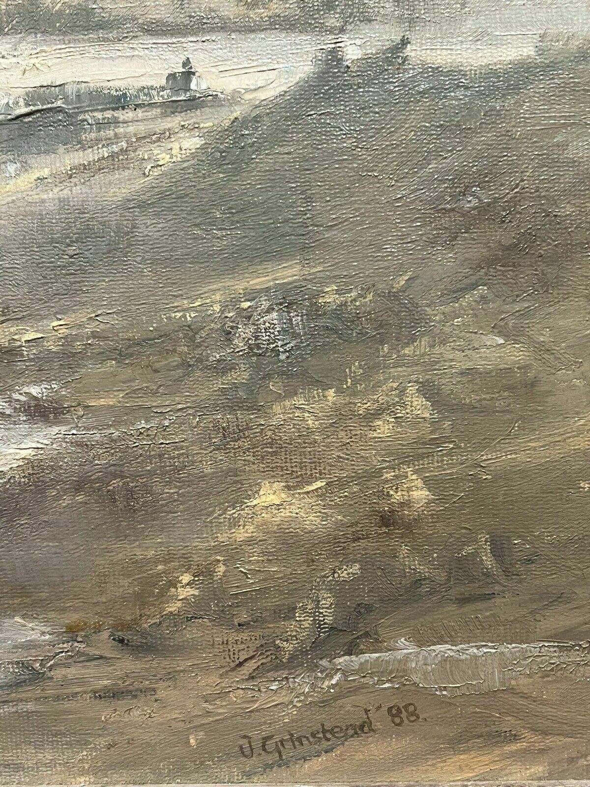Art Contemporary Art British School Jill Grinstead Coastal Scene Oil Painting photo