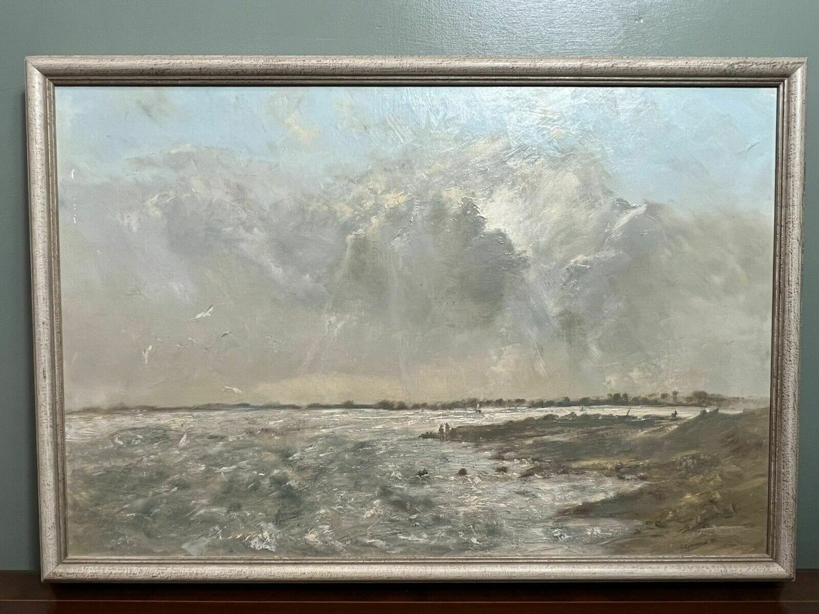 285.0 Contemporary Art British School Jill Grinstead Coastal Scene Oil Painting photo