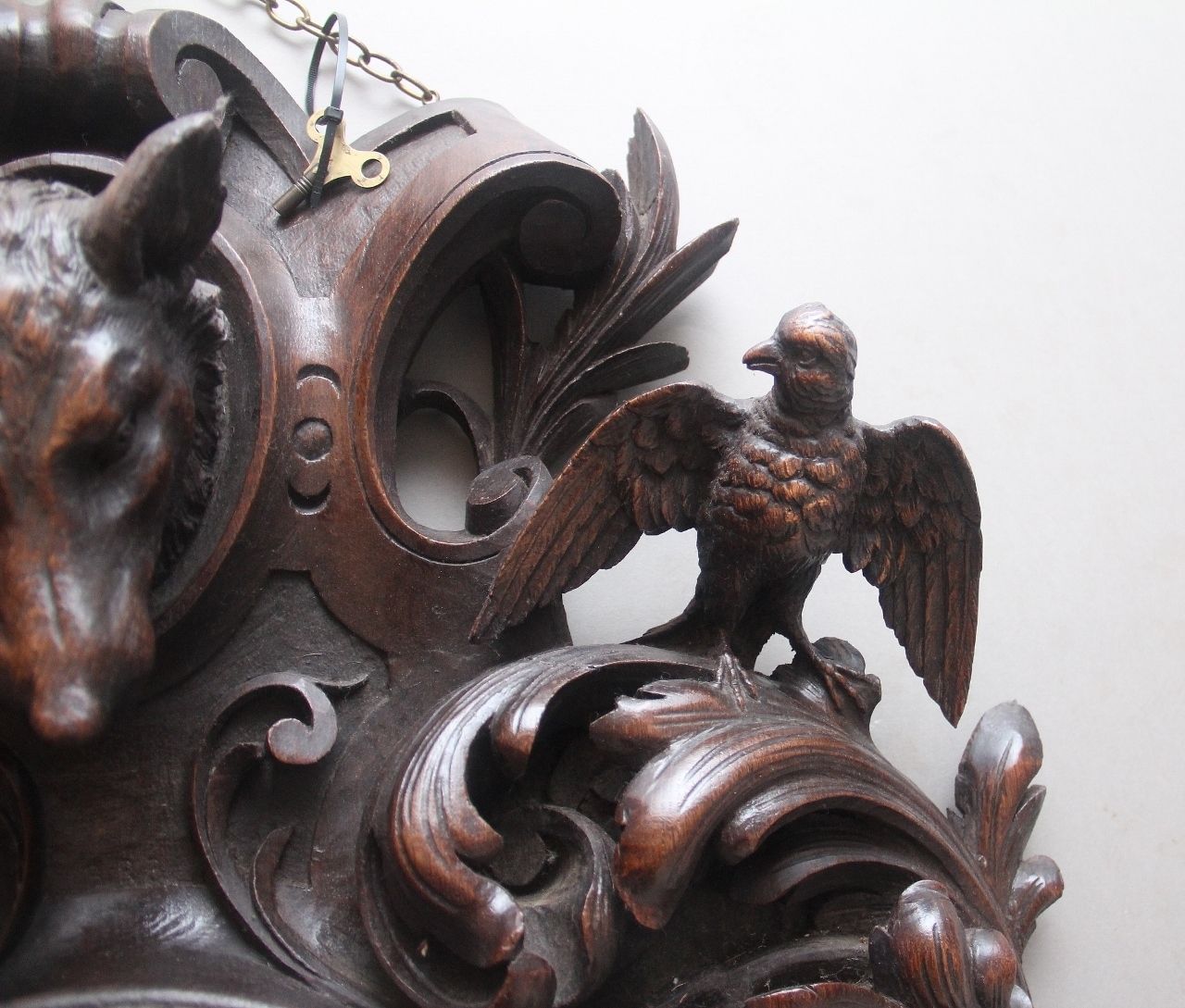 photo for sale A Fabulous Quality 19th Century French Carved Oak Wall Clock