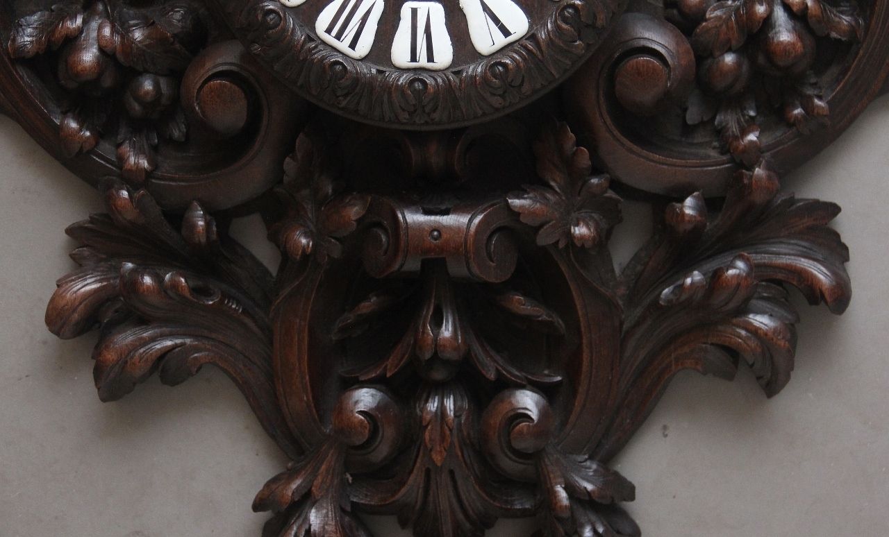 photo buy A Fabulous Quality 19th Century French Carved Oak Wall Clock