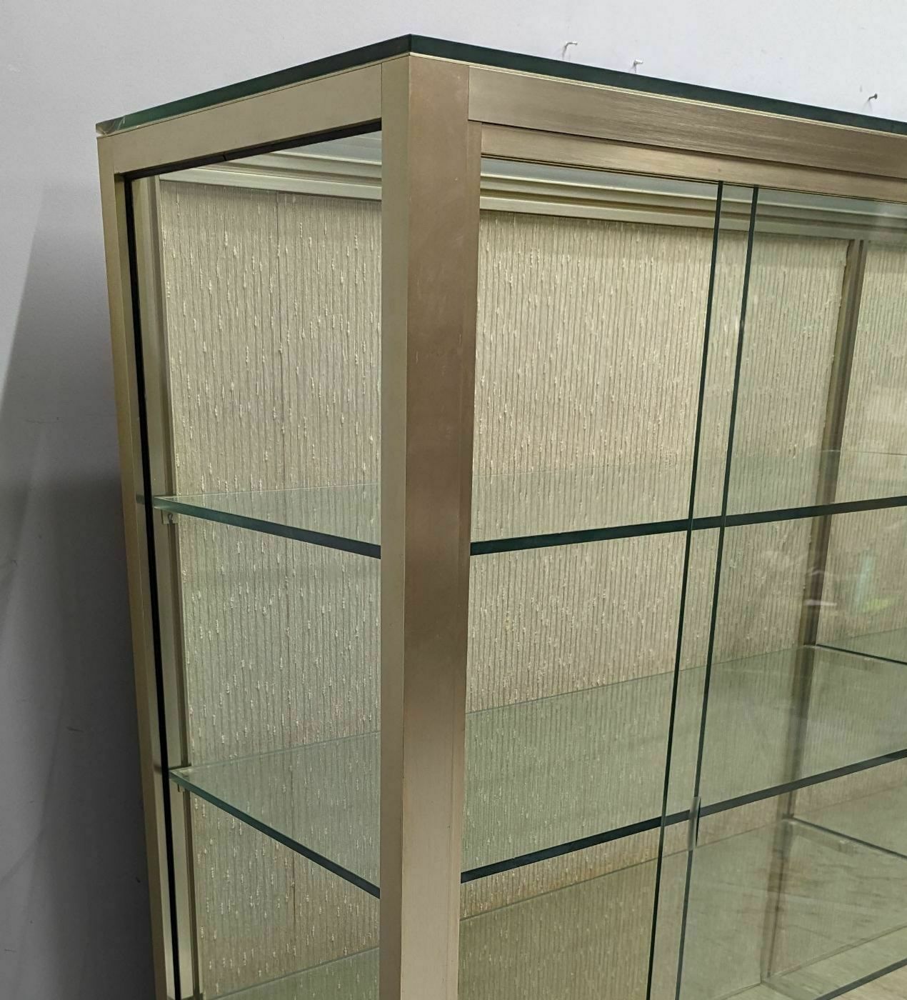 Large Collector's Display Case In Brushed Aluminum 1970 photo Furniture