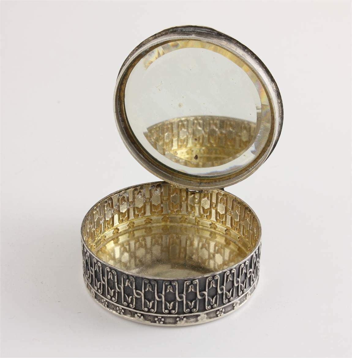 Antique French Silver Rouge Pot. Small Pill Box. Aristide Leclerk. C1900. photo buy