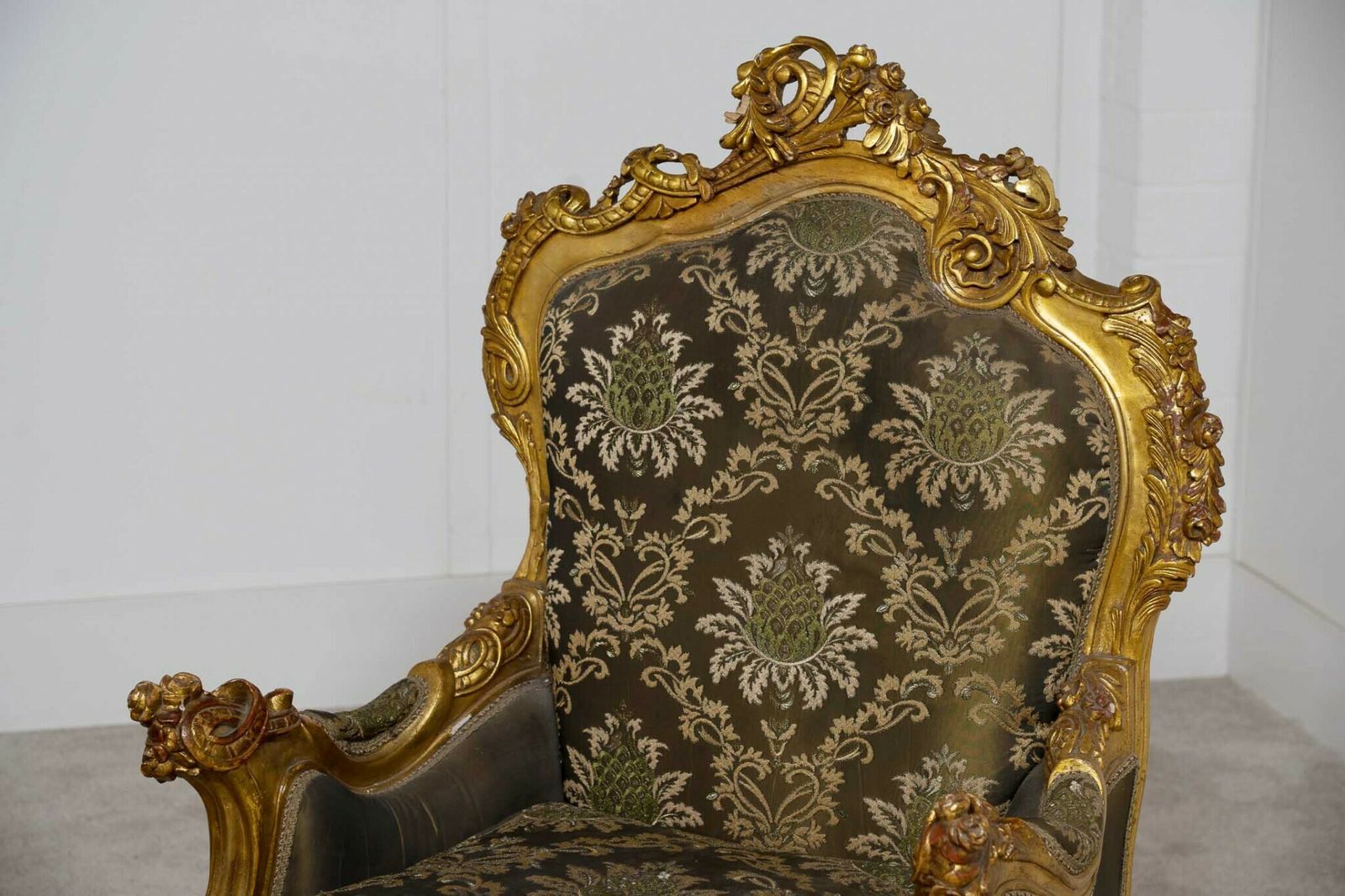 Pair French Gilt Arm Chairs Louis XVI Fauteuil photo furniture