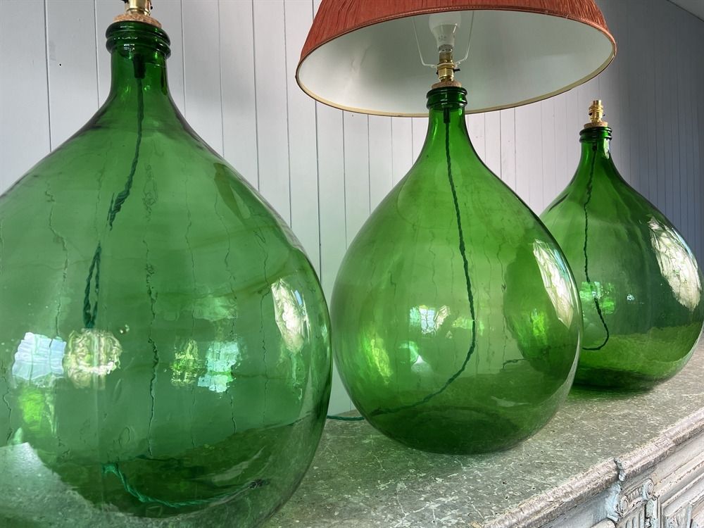 52 Litre Italian Bottle Lamps, Early 20th Century photo for sale
