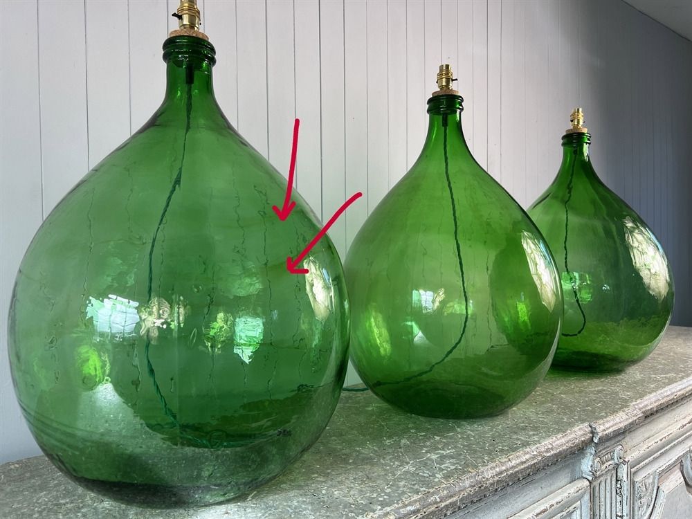 photo vinterior 52 Litre Italian Bottle Lamps, Early 20th Century