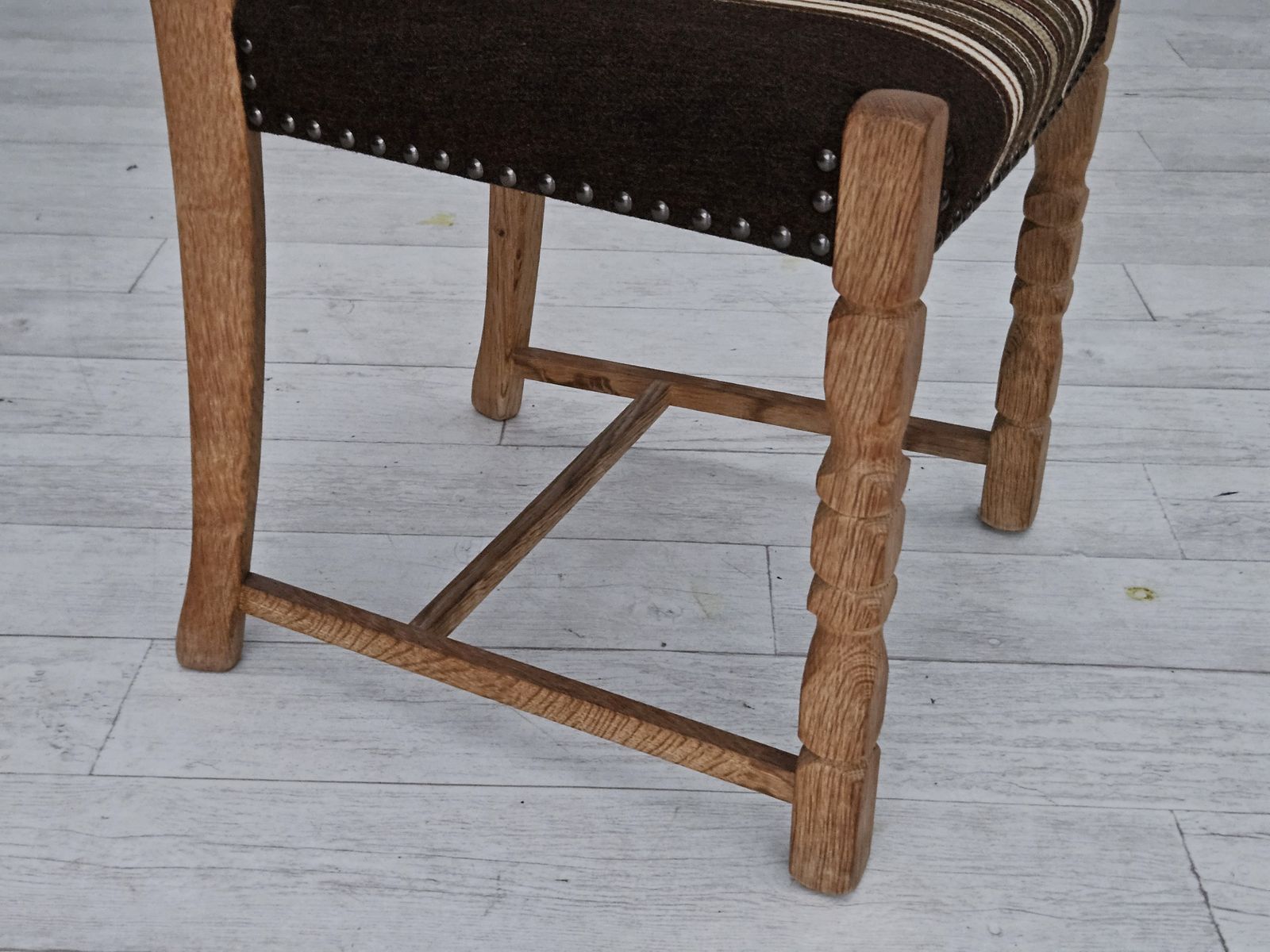 1970s, Set 6 Pcs Of Danish Dinning Chairs, Original Very Good Condition, Oak Wood. photo Furniture