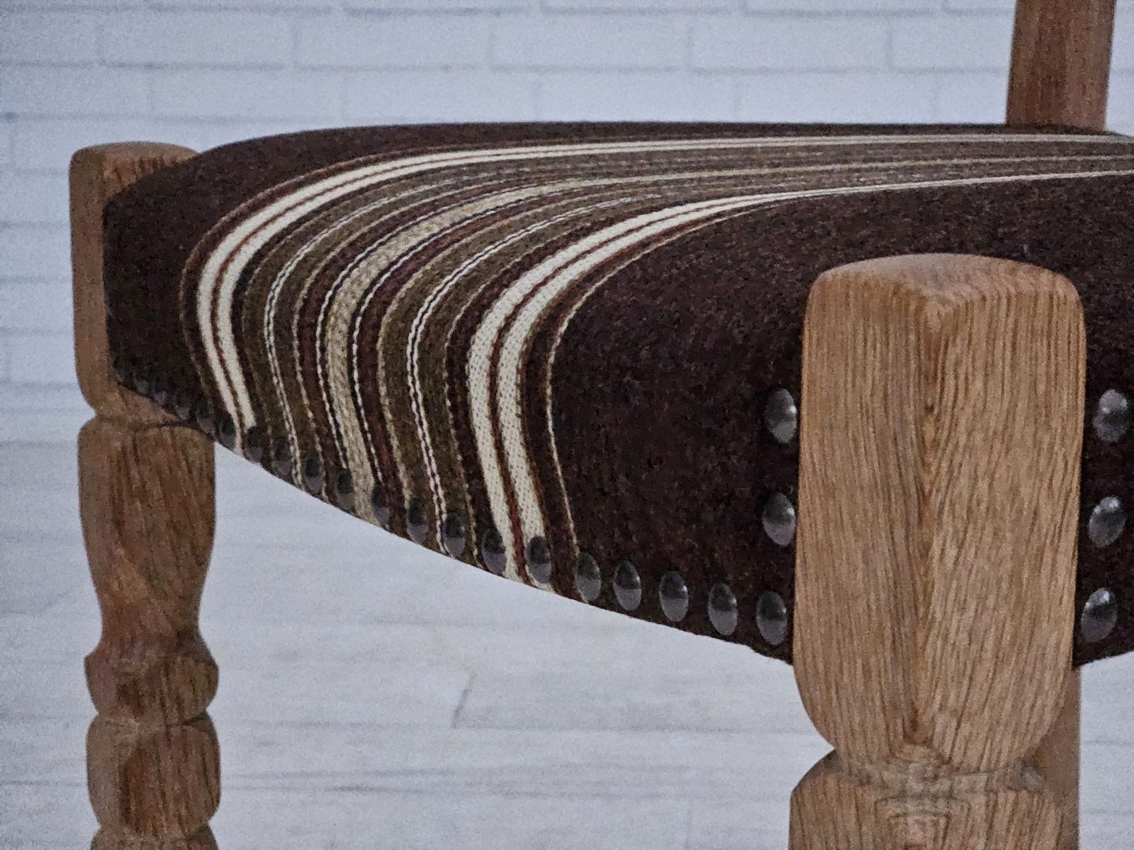 1490.0 1970s, Set 6 Pcs Of Danish Dinning Chairs, Original Very Good Condition, Oak Wood. photo