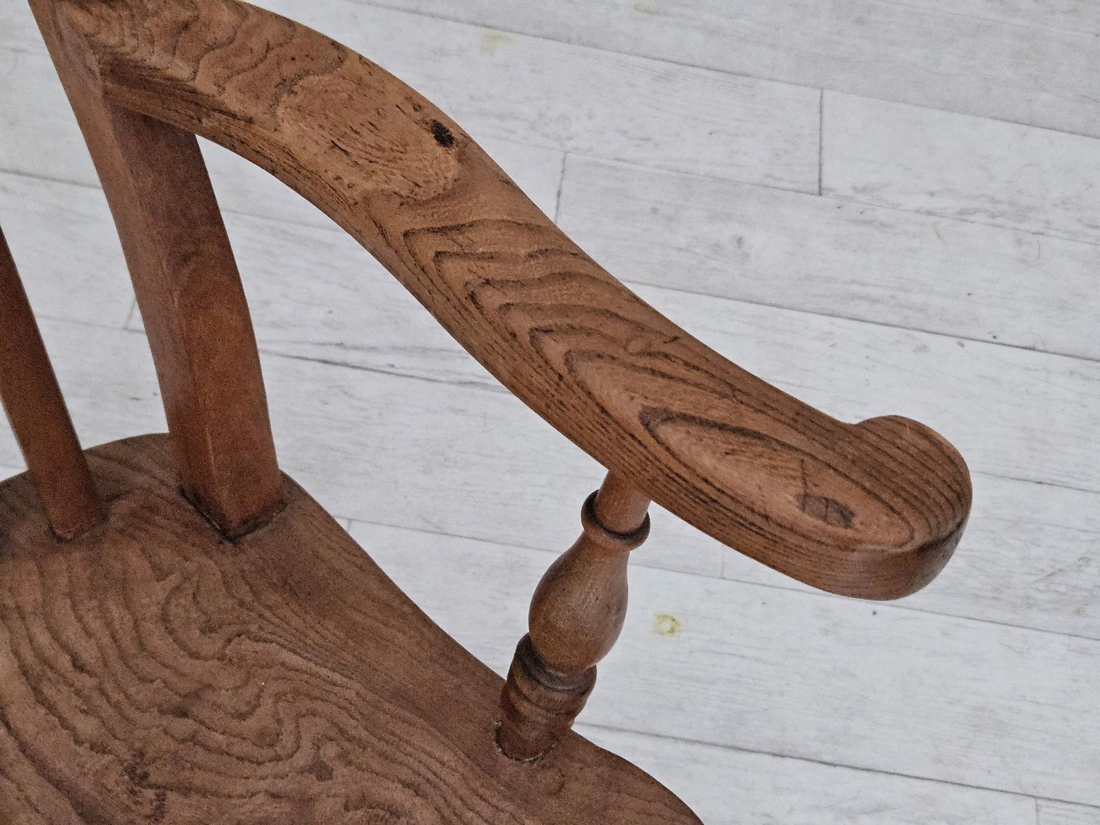 1950s, Scandinavian Design, Wood Armchair, Ash Wood, Oak Wood. photo vintage