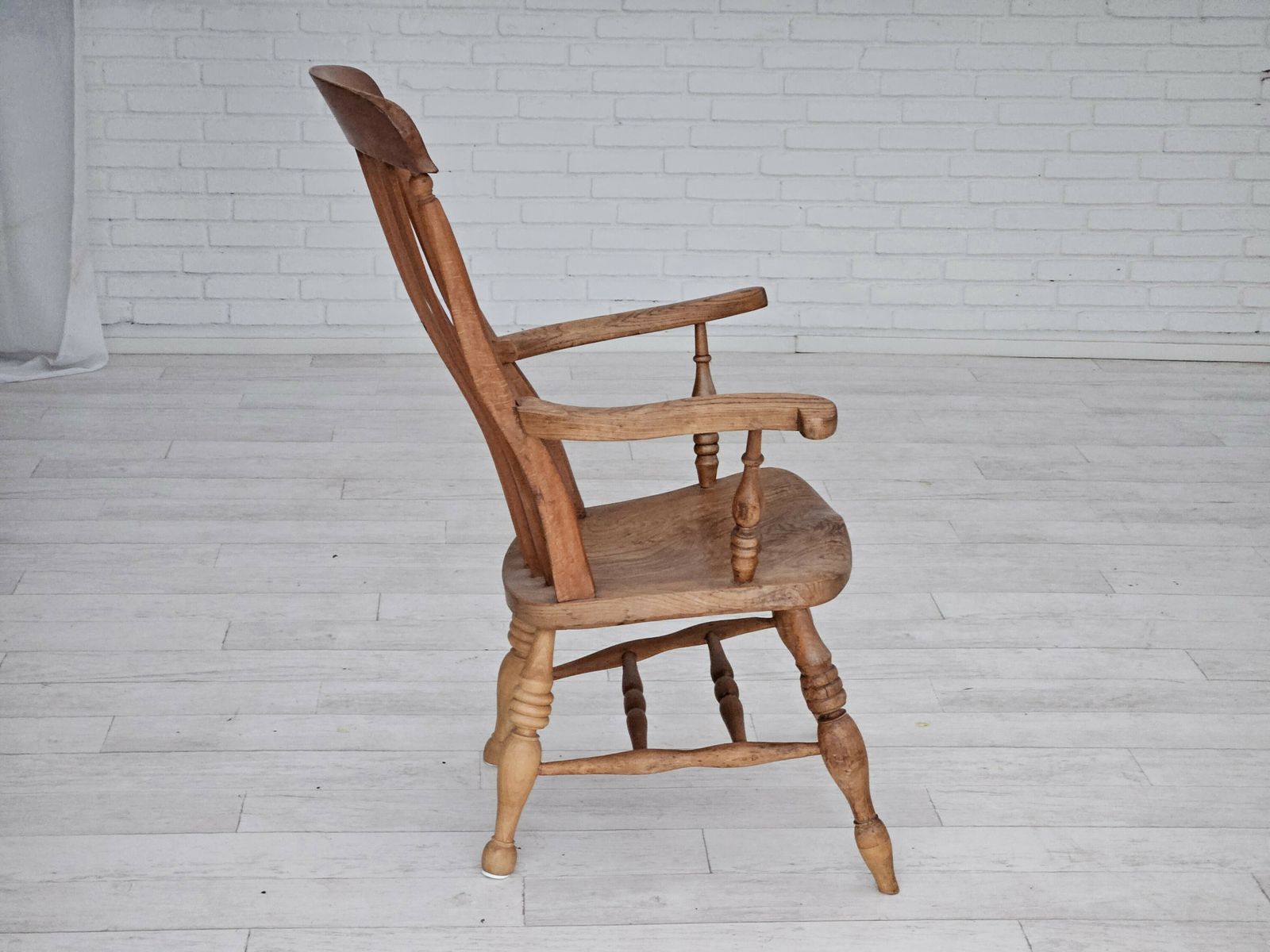 Furniture 1950s, Scandinavian Design, Wood Armchair, Ash Wood, Oak Wood. photo