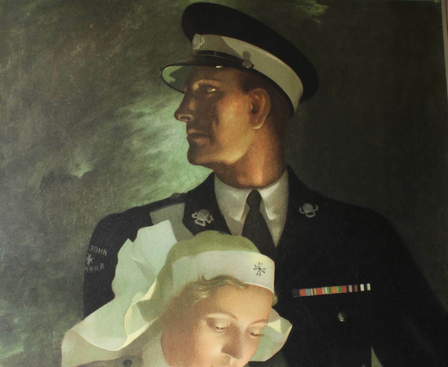 Original Anna Zinkeisen St John Ambulance Lithograph Officer & Nurse Poster. photo Art