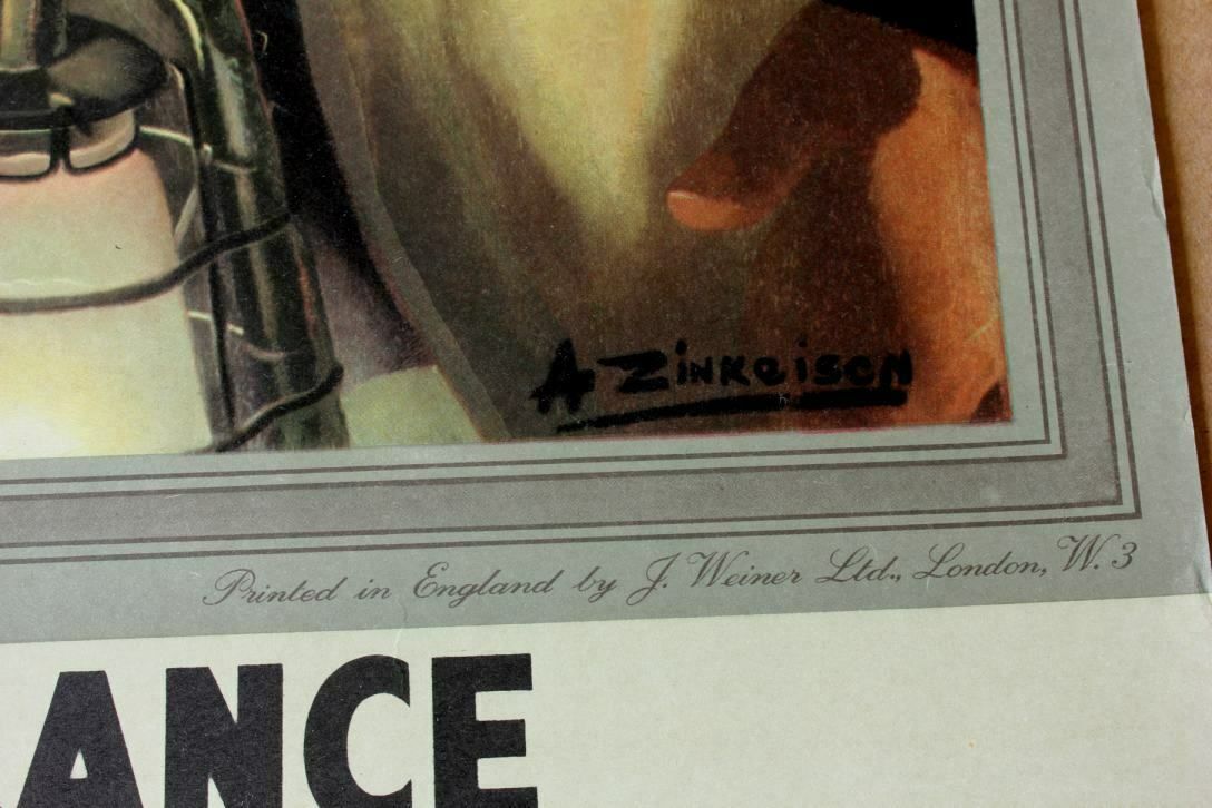 Original Anna Zinkeisen St John Ambulance Lithograph Officer & Nurse Poster. photo vinterior