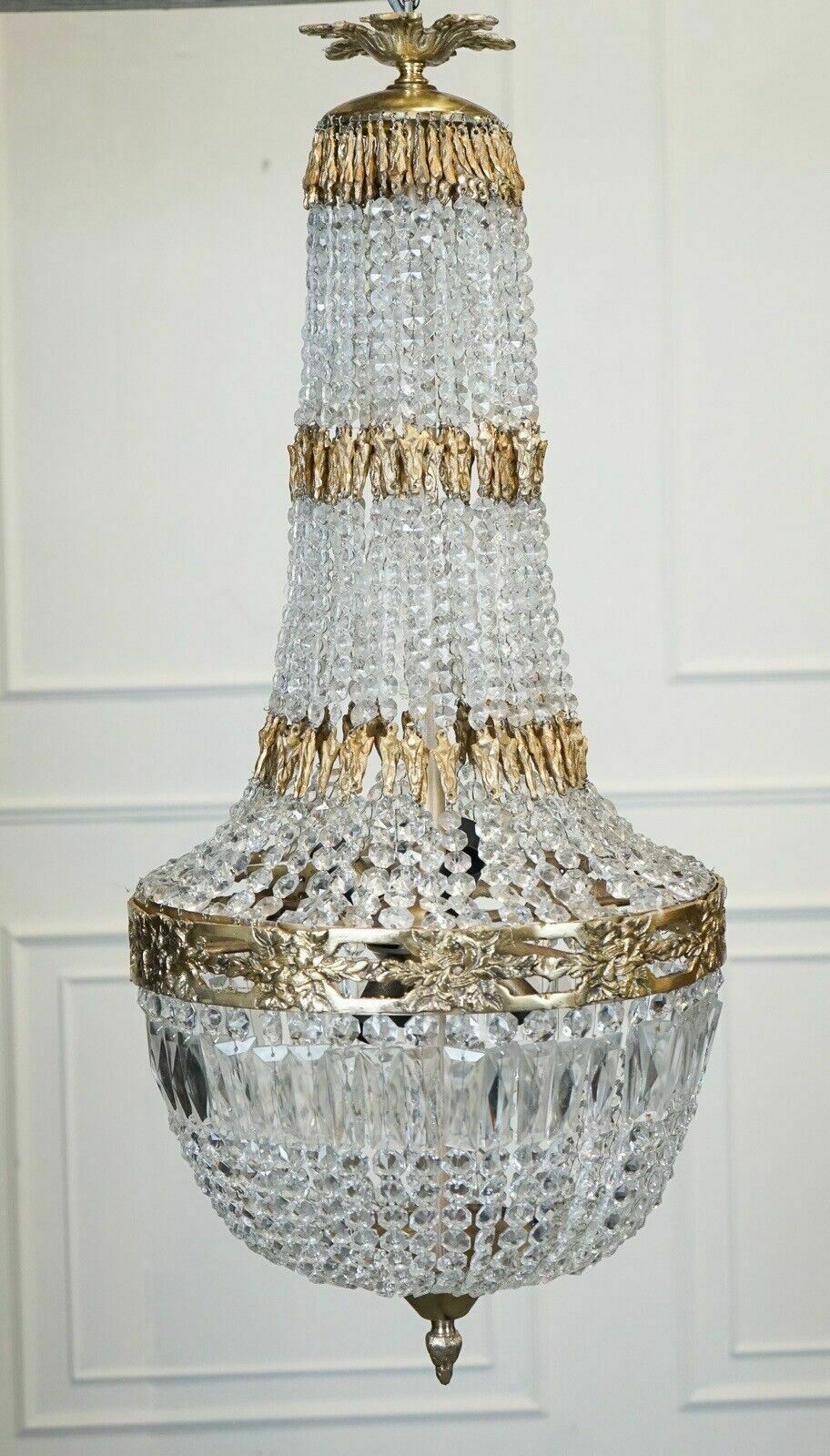 Beautiful Pair Of French Empire Style Bag Chandeliers photo furniture