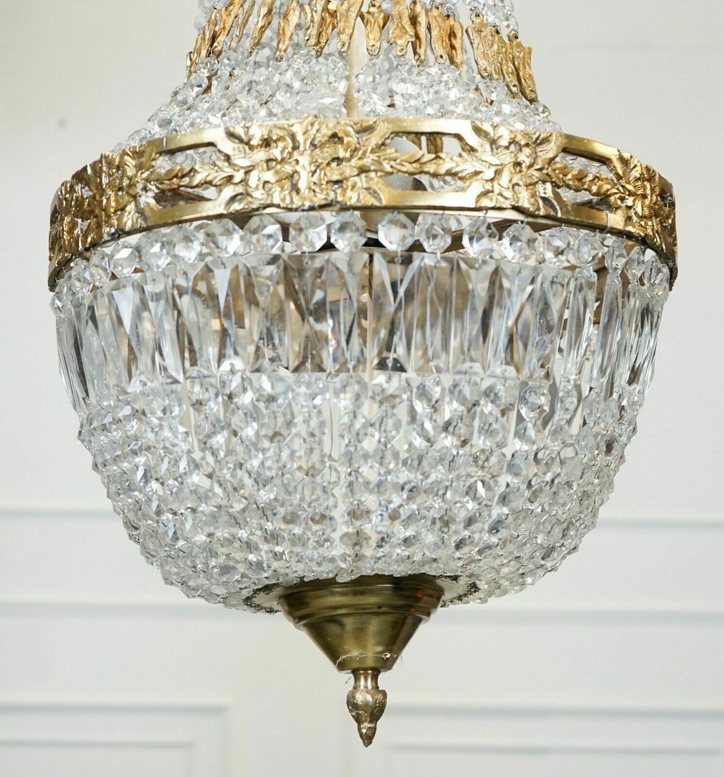 Beautiful Pair Of French Empire Style Bag Chandeliers photo vinterior