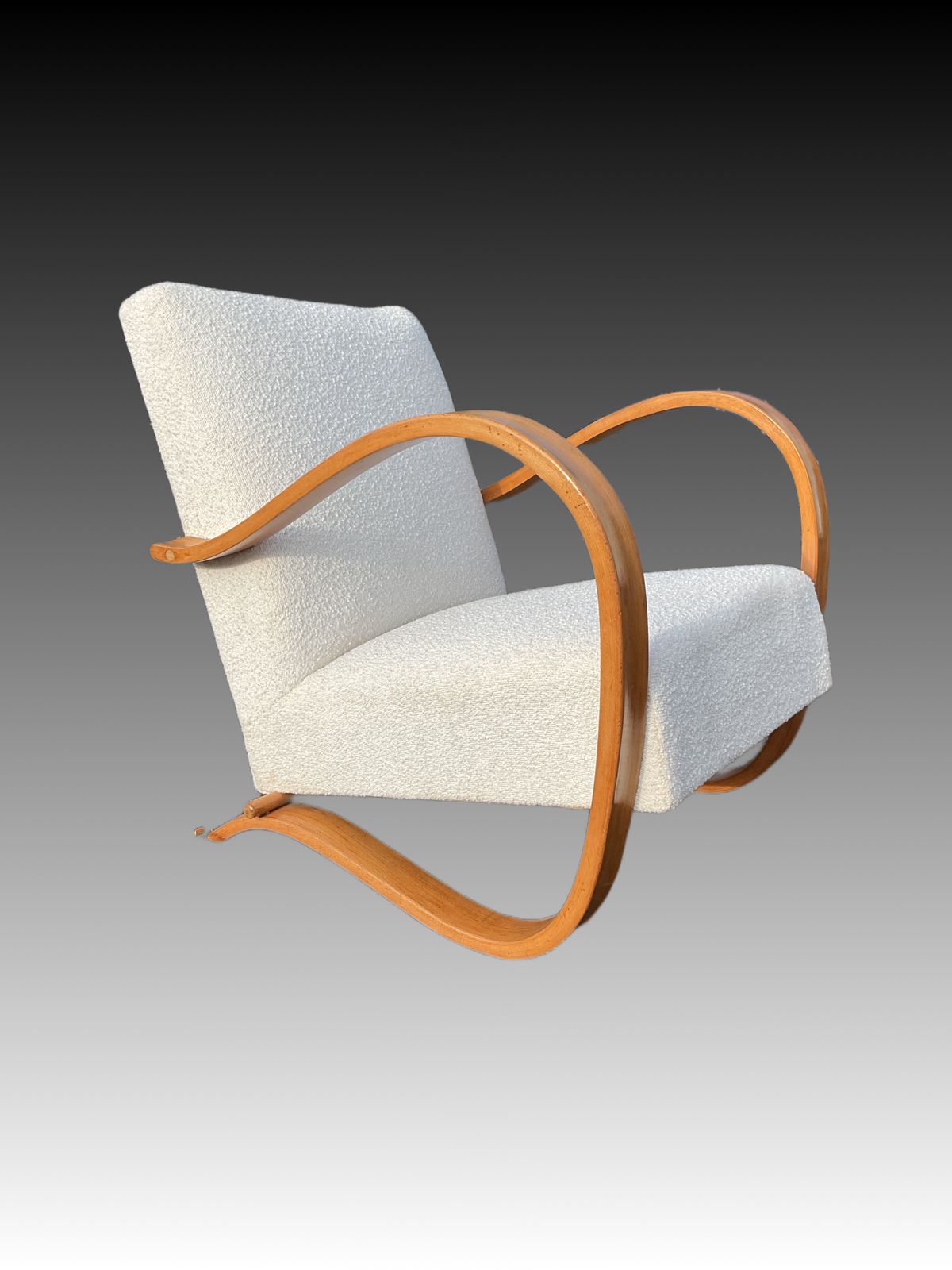 photo vintage Art Deco Club Chair / Armchair By Jindrich Halabala For Up Závody 1930s