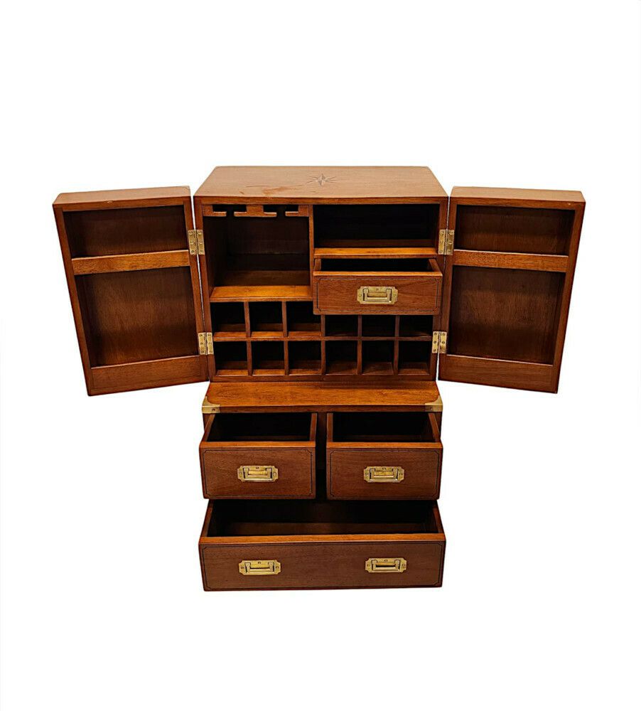 A Stunning Cherrywood And Brass Hand Made Bar photo furniture