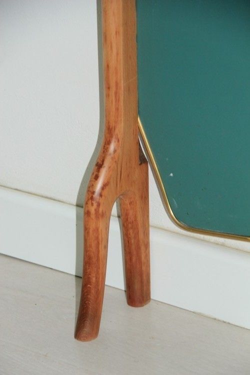 Consoll 1950 Wood Brass And Glass Italian Mid Century Modern Design. photo Furniture